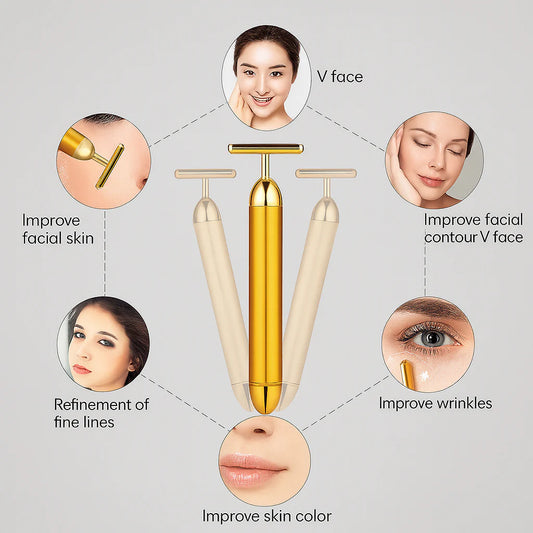 💛 24K Gold Energy Beauty Bar – Electric Facial Massage Roller